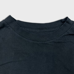 Vintage 90s Blank T Shirt Mens Medium Black Faded Classic Short Sleeve Tee