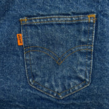 Vintage 80s Levi's Vest Jacket Mens Medium Blue Orange Tab Sherpa Lined Western Denim