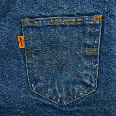 Vintage 80s Levi's Vest Jacket Mens Medium Blue Orange Tab Sherpa Lined Western Denim