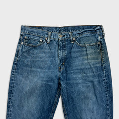 Levi's 514 Jeans Mens 36x30 Blue Slim Straight Fit Dark Wash Faded Denim Pants