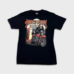 2025 Harley Davidson T Shirt Mens Medium Biker Pin Up Girl Ontario Tee