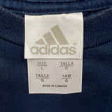 Vintage 90s Adidas T Shirt Mens Large Blue 3 Stripes Athletic Short Sleeve Tee