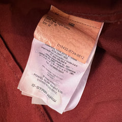 G-Star Raw Powel Slim Shirt Mens Medium Red Preppy Long Sleeve Button Up