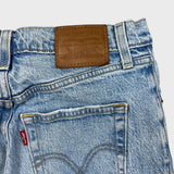 Levi's Ribcage Straight Ankle Jeans Womens 26x27 Blue High Rise Distressed Denim