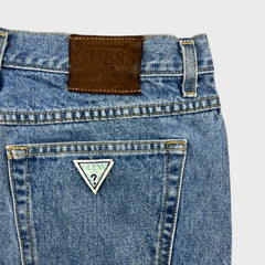 Vintage 90s Guess USA Jeans Mens 36x29 Blue Taper Leg Baggy Light Wash Denim Pants