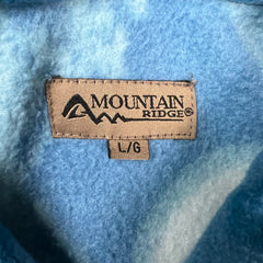 Mountain Ridge Wolf Fleece Mens Large Blue Winter Full Zip AOP Animal Jacket