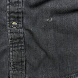 Levi's Denim Shirt Mens Large Black Dark Wash Casual Western Pearl Snap