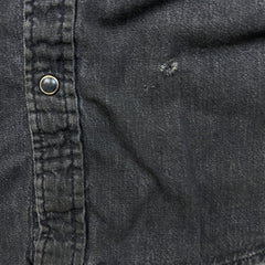 Levi's Denim Shirt Mens Large Black Dark Wash Casual Western Pearl Snap