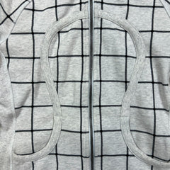 Lululemon Scuba Hoodie Womens Size 6 White Striped Full Zip Hooded Sweater