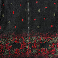 Vintage 90s Moose Fleece Mens Small Black Full Zip AOP Animal Outdoor Jacket