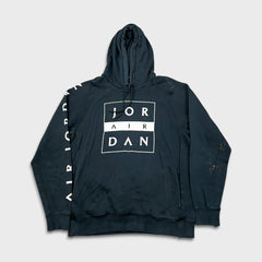 Nike Jordan Air Hoodie Mens Large Black Sportswear Box Logo Hooded Sweatshirt