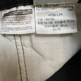 Levi's 512 Jeans Mens 36x32 Black Slim Taper Leg Dark Wash Mid Rise Stretch Denim Pants