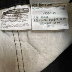 Levi's 512 Jeans Mens 36x32 Black Slim Taper Leg Dark Wash Mid Rise Stretch Denim Pants