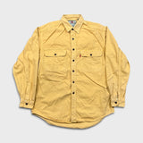 Vintage 90s Levi's Denim Shirt Mens Medium Orange Red Tab Light Wash Button Up