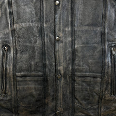 Milwaukee Leather Vest Mens 2XL Brown Roulette Distressed 10 Pocket Biker