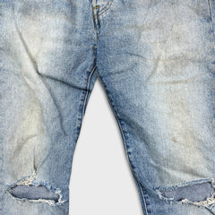 Levi's 501 Jeans Mens 31x32 Blue Original Fit Straight Distressed Denim Pants