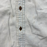Vintage 90s Levi's Denim Shirt Mens Medium White Casual Western Button Up