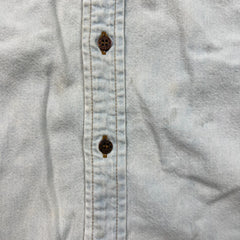 Vintage 90s Levi's Denim Shirt Mens Medium White Casual Western Button Up
