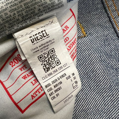 Diesel 2020 D-Viker Jeans Mens 38x30 Blue Regular Straight Fit Dark Wash Denim Pants