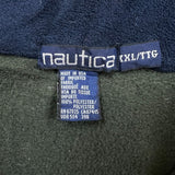 Vintage 90s Nautica Fleece Mens 2XL Green USA 1/4 Zip Sweatshirt Pullover Jacket