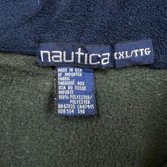 Vintage 90s Nautica Fleece Mens 2XL Green USA 1/4 Zip Sweatshirt Pullover Jacket