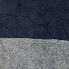 Nautica Jacket Mens Large Blue Reversible Fleece Full Zip Heavy Coat Outdoor