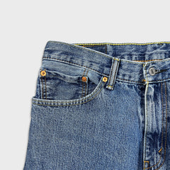 Levi's 505 Jeans Mens 34x30 Blue Regular Fit Straight Leg Distressed Medium Wash Denim Pants
