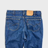 Vintage 90s Levi's 516 Jeans Mens 34x30 Blue Slim Fit Straight Leg Frayed Denim Pants