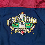 Vintage 1998 Starter Grey Cup Jacket Mens Medium Blue Winnipeg CFL Football Sports Coat