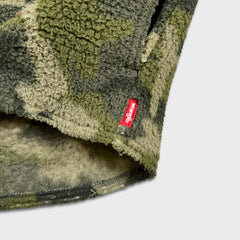 Vintage Wrangler Sherpa Jacket Mens Large Green Camo Button Up Outdoor Fleece