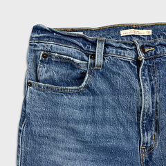 Levi's 70s Style High Flare Jeans Womens 31x24 Blue Medium Wash Distressed Denim Pants