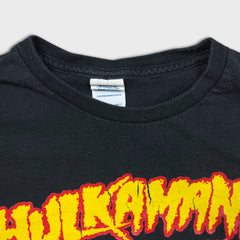 Vintage Y2K Hulkamania T Shirt Mens Medium Black Hulk Hogan WWE Wrestling Tee