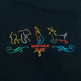 Vintage 90s Manitoulin Island Canada T Shirt Mens XL Black Single Stitch Tee