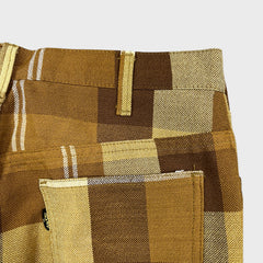 Vintage 70s Levi’s Sta-Prest Pants Mens 32x29 Brown Plaid Flare Leg Trousers