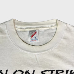 Vintage 1994 Sports Fans On Strike T Shirt Mens Large White Enough Is Enough Tee