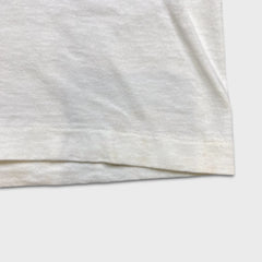 Vintage 80s Blank T Shirt Mens Medium White Single Stitch Basic Short Sleeve Tee
