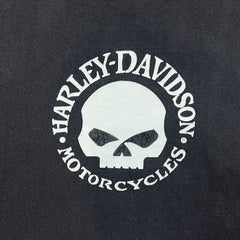 Vintage 90s Harley Davidson T Shirt Mens Large Black Skull Graphic Faded Tee