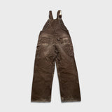 Vintage Carhartt Mens 38x30 Brown Duck Bib Double Knee Carpenter Workwear Overalls