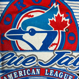 Vintage 1991 Toronto Blue Jays T Shirt Mens Medium Black American League MLB Baseball Tee
