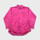 Vintage 90s Wrangler Shirt Mens XL Pink Brushpopper Cowboy Western Button Up