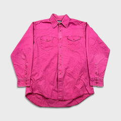 Vintage 90s Wrangler Shirt Mens XL Pink Brushpopper Cowboy Western Button Up