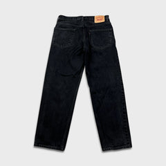 Vintage Y2K Levi's 550 Jeans Mens 33x30 Black Relaxed Fit Dark Wash Baggy Faded Denim Pants