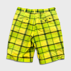 Loudmouth Golf Shorts Mens Size 34 Yellow Checkered Plaid Preppy Pants