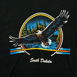 Vintage 90s South Dakota Eagle T Shirt Mens XL Black USA Animal Nature Tee