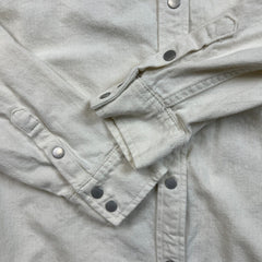 Calvin Klein Jeans Denim Shirt Mens Large White Casual Western Button Up