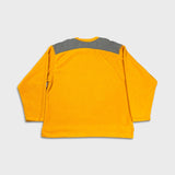 Vintage 90s Adidas Essential Fleece Mens XL Yellow 3 Stripe Spell Out Pullover Jacket