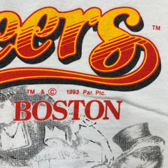 Vintage 1993 Cheers Boston T Shirt Mens XL White Lee Heavyweight USA TV Show Tee