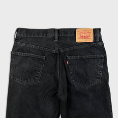 Vintage Y2K Levi's 550 Jeans Mens 33x30 Black Relaxed Fit Dark Wash Baggy Faded Denim Pants