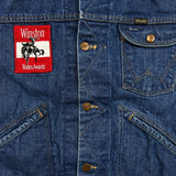Vintage 80s Wrangler Denim Jacket Mens Small Winston Rodeo Awards USA Trucker