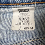 Vintage 90s Levis 505 Jeans Womens 30x29 USA Straight Leg Low Rise Distressed Denim Pants